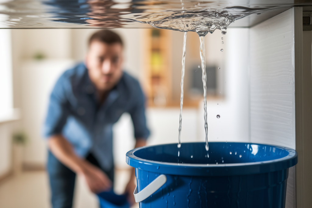 proprietaire-dos-fuite-plafond-seau