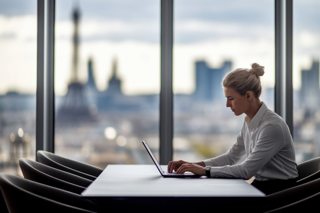 bureau-personne-decontractee-ordinateur-paris