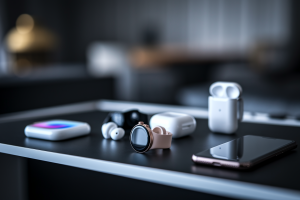 bureau-smartphone-montre-connectee-ecouteurs