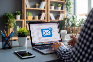 personne-bureau-ordinateur-etageres-plantes