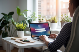 personne-dos-bureau-ordinateur-plantes