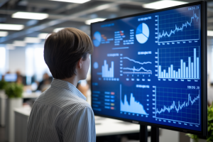 personne-dos-ecran-graphes-bureau