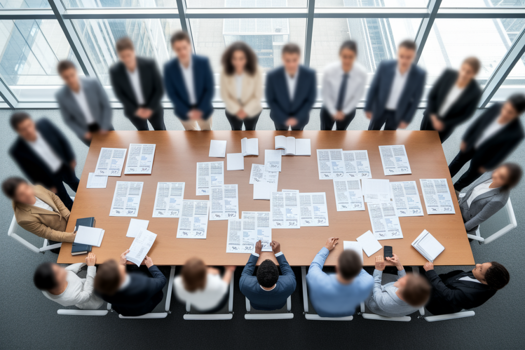 vue-plongee-table-conference-organigrammes