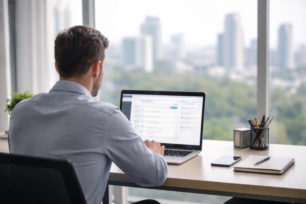 personne-bureau-ordinateur-vue-ville