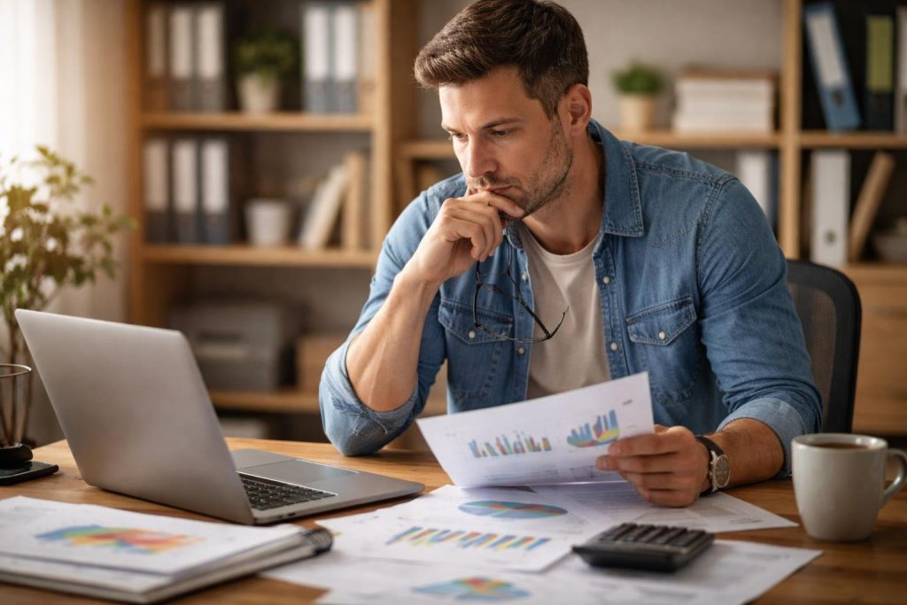 freelance-bureau-ordinateur-graphique-financier