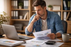 freelance-bureau-ordinateur-graphique-financier
