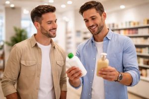 clients-magasin-moderne-etageres-floues