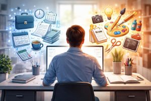 personne-bureau-ordinateur-outils-creatifs